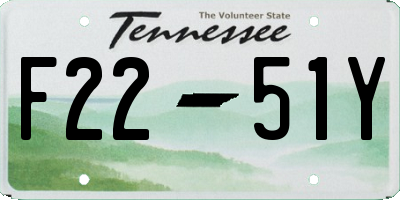 TN license plate F2251Y