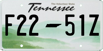 TN license plate F2251Z