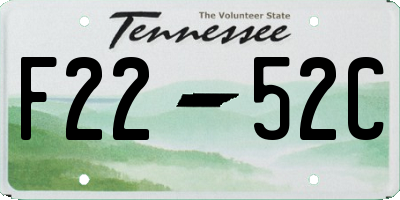 TN license plate F2252C