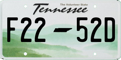 TN license plate F2252D