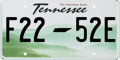 TN license plate F2252E
