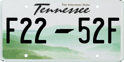 TN license plate F2252F