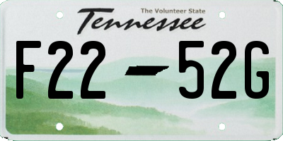 TN license plate F2252G
