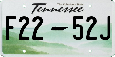 TN license plate F2252J