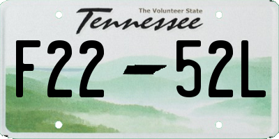 TN license plate F2252L
