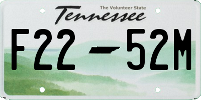 TN license plate F2252M