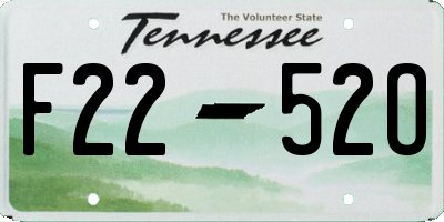 TN license plate F2252O