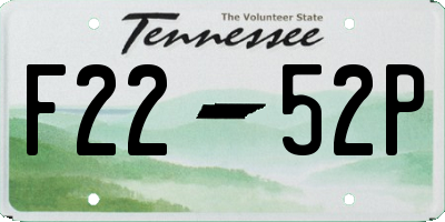 TN license plate F2252P