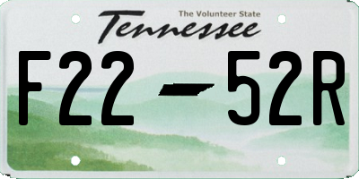 TN license plate F2252R