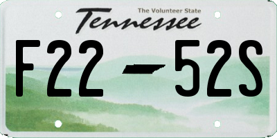 TN license plate F2252S