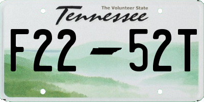 TN license plate F2252T