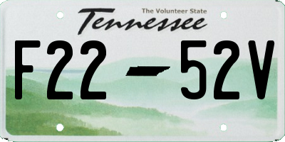 TN license plate F2252V