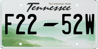 TN license plate F2252W