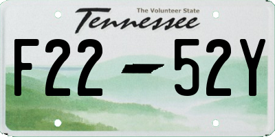 TN license plate F2252Y