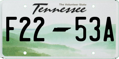 TN license plate F2253A