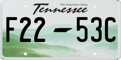TN license plate F2253C