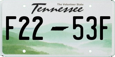 TN license plate F2253F