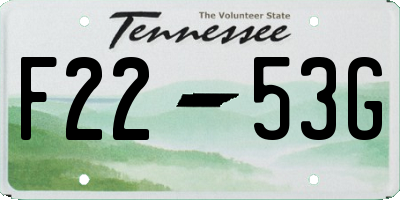 TN license plate F2253G