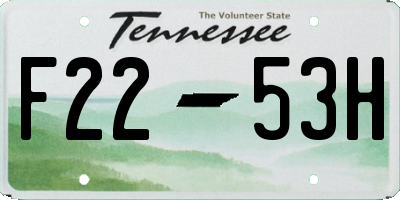 TN license plate F2253H