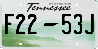 TN license plate F2253J