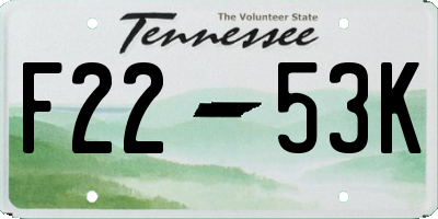 TN license plate F2253K