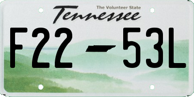 TN license plate F2253L