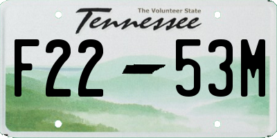 TN license plate F2253M