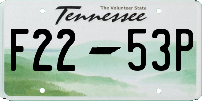 TN license plate F2253P