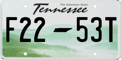 TN license plate F2253T