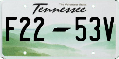 TN license plate F2253V