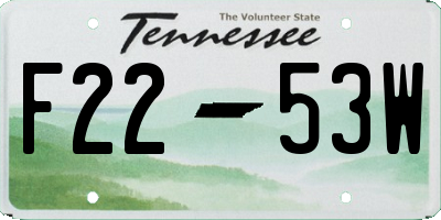 TN license plate F2253W