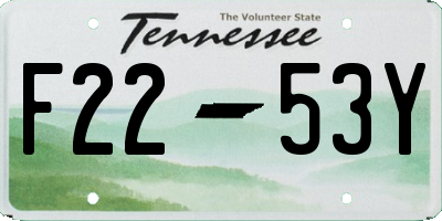 TN license plate F2253Y