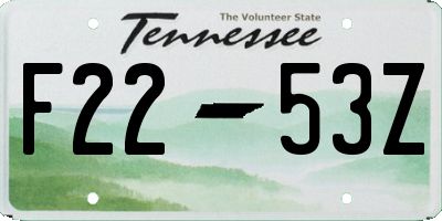 TN license plate F2253Z