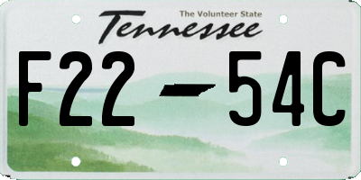 TN license plate F2254C