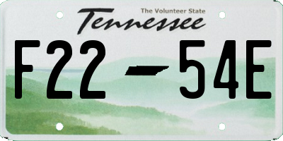 TN license plate F2254E