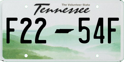 TN license plate F2254F