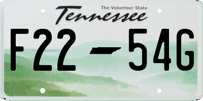 TN license plate F2254G