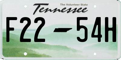 TN license plate F2254H