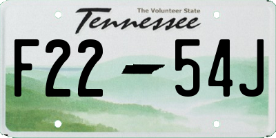 TN license plate F2254J