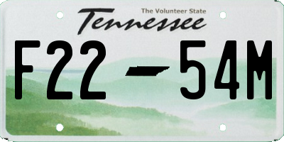 TN license plate F2254M