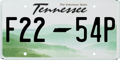 TN license plate F2254P