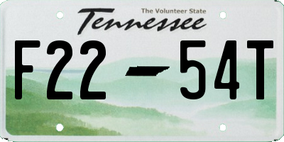 TN license plate F2254T