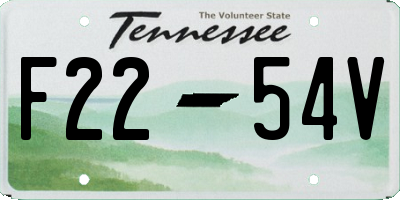 TN license plate F2254V