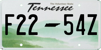 TN license plate F2254Z