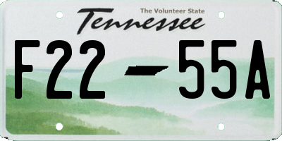 TN license plate F2255A