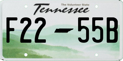 TN license plate F2255B