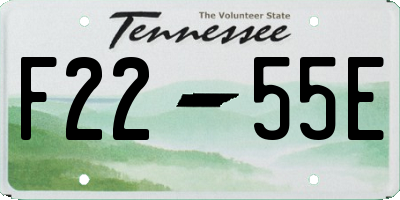 TN license plate F2255E