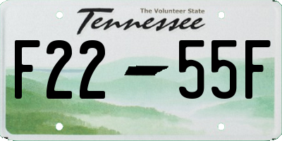 TN license plate F2255F
