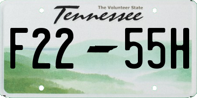 TN license plate F2255H