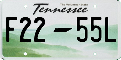 TN license plate F2255L
